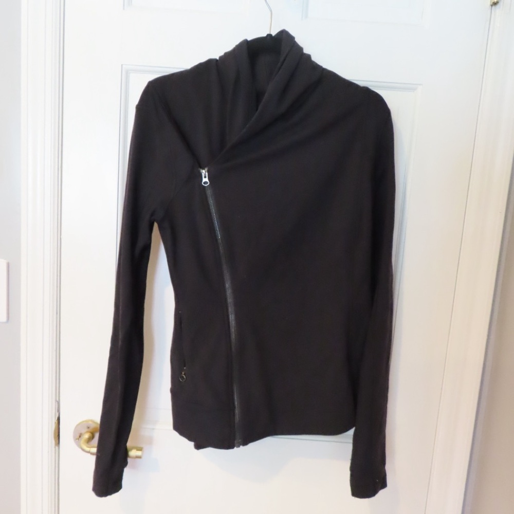 Women's Black Asymmetrical Zip Jacket